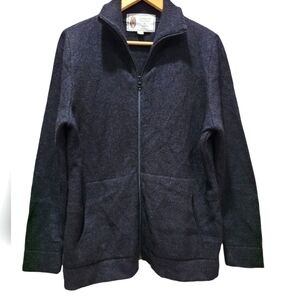 Sz XL Wool Blend Zip-Up Long Sleeve Sweater Cardigan EUC